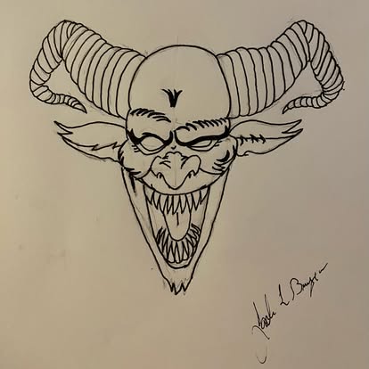 demon, pencils and ink